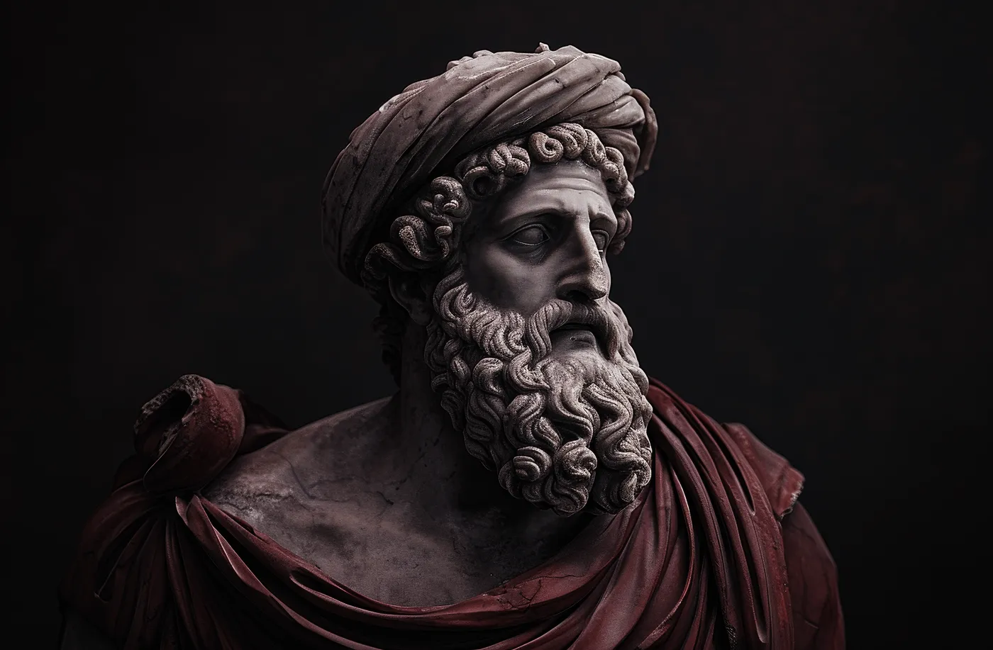 Classical marble philosopher sculpture